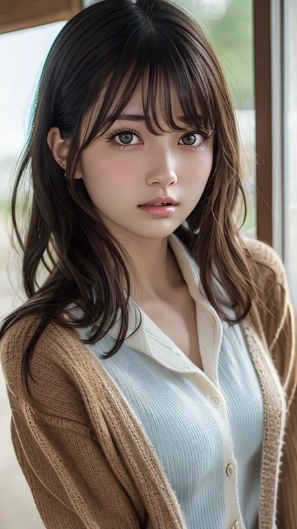 highest quality, Face Focus, Soft Light, Ultra-high resolution, (Realistic:1.4), RAW Photos,
1 Japanese girl, alone, cute, (pupil, light in your eyes), Beautiful face in every detail, (),(High resolution detail of human skin texture),
(Long Hair)、cheek、Braiding、
indoor,,From above、
(Portraiture)