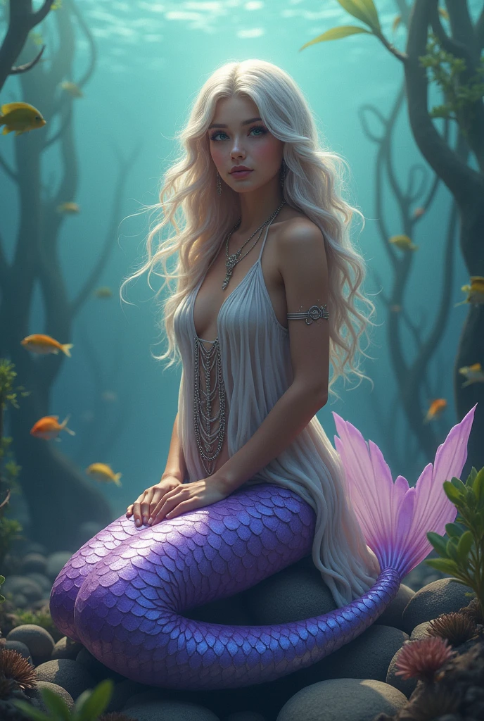 Masterpiece, best quality, (very detailed CG unified 8k wallpaper), (best quality), (best illustration), (best shadow), realistic lighting, full body shot, mermaid portrait, fish fin ears, intricate, elegant, very detailed, handsome, very detailed, claws, in the forest, blood, rags, beautiful face, dreamy, medieval, beautiful detailed light