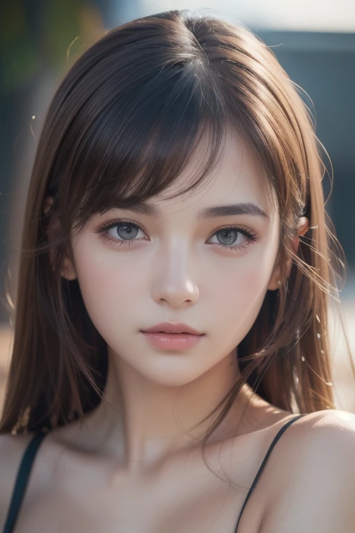 8k,  best quality,   Masterpiece ,  super high resolution, ( realism: 1.4), Original photo, ( realistic skin texture : 1.3), ( Film Grain: 1.3), 1 girl , Beautiful Face Details,   Masterpiece ,  best quality, Top Body High Quality Photo Stretched ,lora1,