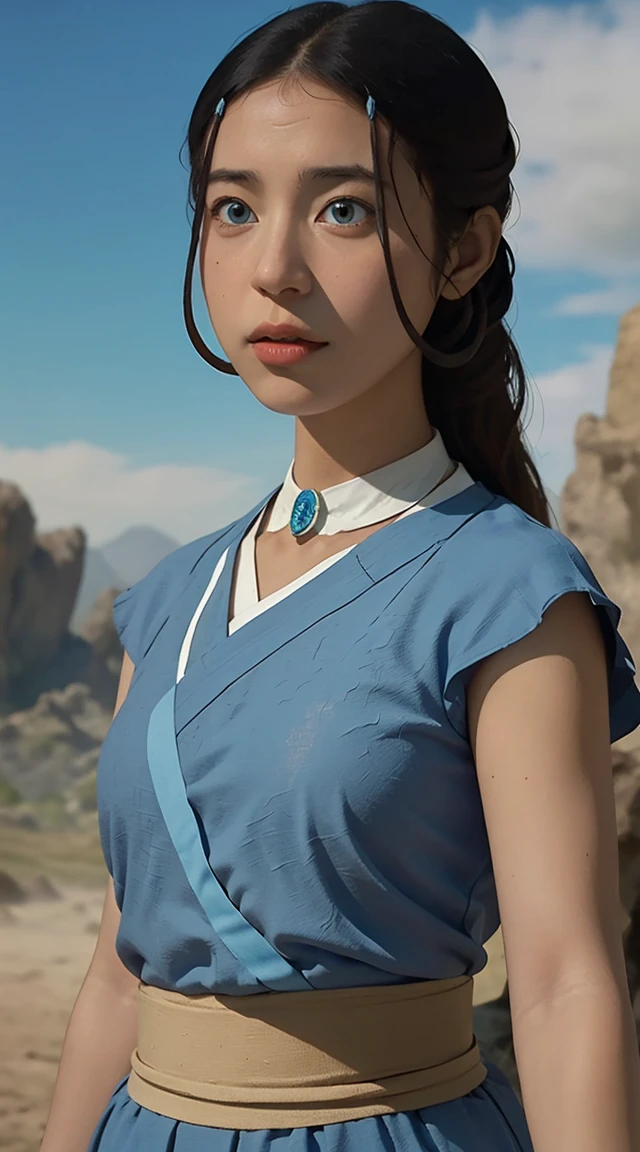 katara, realism, masterpiece, textured skin, super detail, high detail, high quality, best quality, 1080p, 16k, upper body, pussy, 