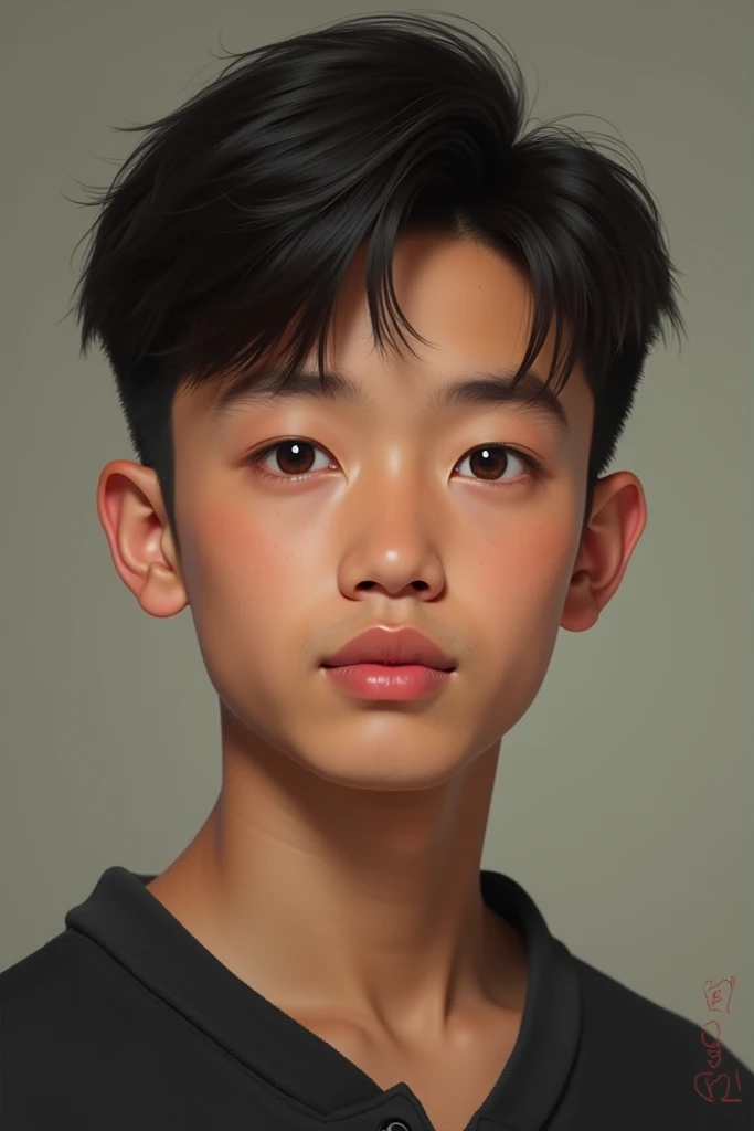 Generate realistic front photo of a korean boy with thug style