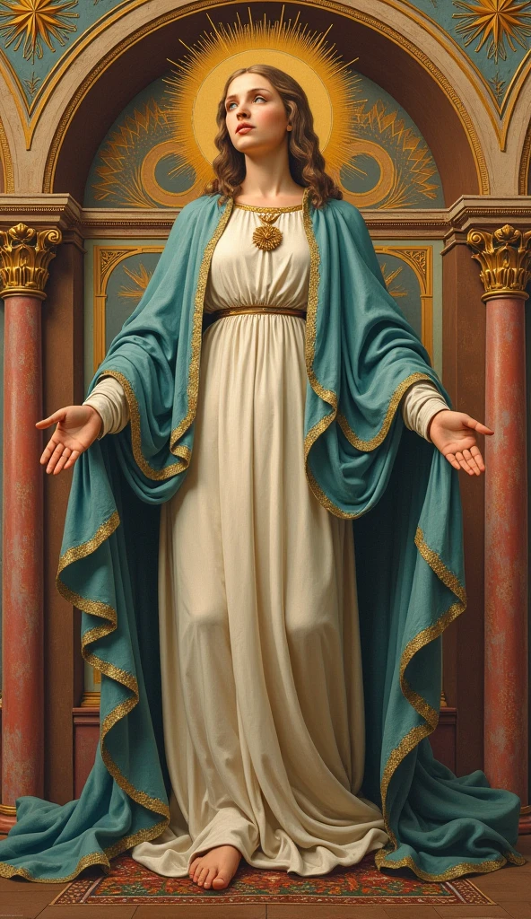 Beautiful Virgin Mary of the Protestant Church, whole body