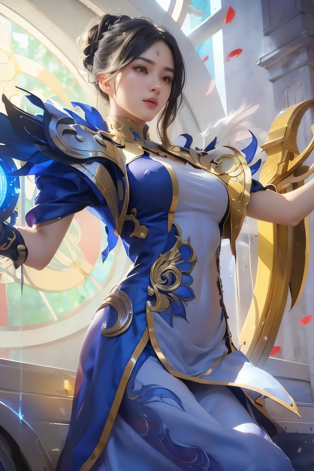 Top Quality, Masterpiece, Ultra High Resolution, (Photorealistic: 1.4), Raw Photo, 1 Girl, Black Hair, Glossy Skin, (((Ultra Realistic Details)), Portrait, Global Illumination, Shadows, Octane Rendering, 8K, Ultra Sharp, Intricate Ornaments Details, realistic skin, sweat effect,very intricate detail, realistic light, CGSoation trend,