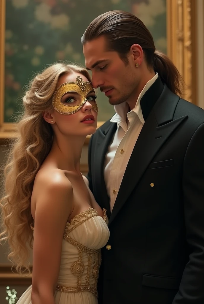 <lora:Bailey:.7>, long hair, masquerade mask, intricate mask, glittery dress, looking at viewer, serious, heels, inside ballroom, crowd, warm ambiance, (medium shot), <lora:masquerademask-v1:0.5> better_oppai, <lora:PerfectFullBreasts-fCV3.5:1.0>, <lora:more_details:0.8>, <lora:GoodHands-beta2:0.8>, ((headshot))