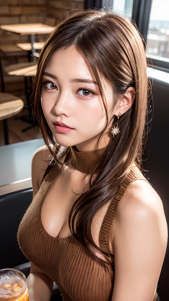 masterpiece、1 girl per 1 photo、upperbody shot、Straight front view、a Japanese young pretty woman、Naked、、pubick hair、With a big smile、White ruffled headband、a black choker、Glamorous figure、hyper cute face、shiny lip、body covered in sweat、Double eyelids in both eyes、 natural make up、long eyeslashes、Long bob hair shiny smooth light brown hair、asymmetrical bangs、skin tanned、image in center、8K分辨率、High Details、Detailed hairstyles、A detailed face、spectacular movie lighting、octane renderings、with a vibrant、Ultra-realistic、Perfect limbs、perfect anatomia