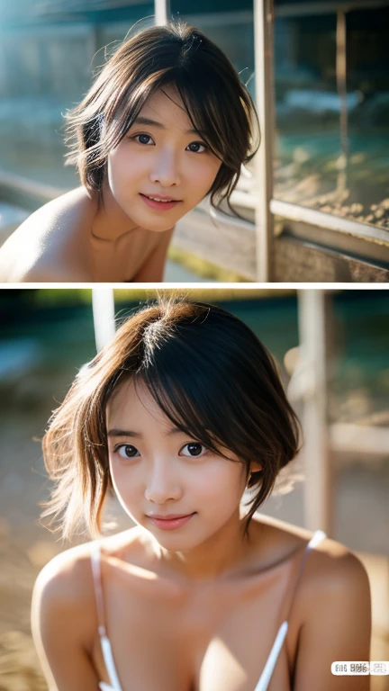 (masterpiece:1.3), (8K, Photorealsitic, Raw photography, Top image quality: 1.4), Japan high school girls、(Random hairstyles:1.2)、sexy lingerie,garterbelt, cleavage of the breast:1.2、Super Detail Face、Eye of Detail、double eyelid、sharp focus:1.2、prety woman:1.4、light brown hair、top-quality、masterpiece、超A high resolution、(Photorealsitic:1.4)、Highly detailed and professional lighting smile、garter-belt、slender、serious facial expression、short-haired, highest quality、超A high resolution、(Photorealistic:1.4)、1 girl、、、、Beaver、Female in her late teens、Light bangs、Salon model style、Natural look、 masterpiece、Japanese 、Five-star hotel,Poolside at night,leaning forward, all fours, Protruding chest,Realistic, garterbelt,see-through,fullbody,wet,t-back、