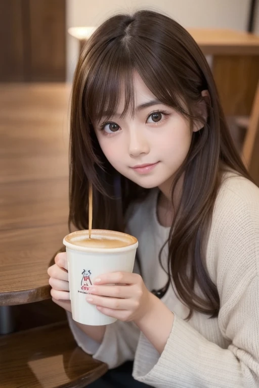 photograph、(((ultimate beauty portrait)))、1 girl、Japanese 17 year old beautiful girl、big smile、((brown hair))、((Big eyes that shine like jewels))、my room、Glossy, glowing skin、(medium long hair)、(Sitting in a gaming chair)、eyeliner、beautiful bangs、hair between eyes、((masterpiece、最high quality、Super detailed、intricate details、High resolution、very detailed))、detailed background、8KUHD、soft light、high quality、shallow depth of field、wonderful smile、(((small breasts)))、(((Bust A cup)))、(((Clothes)))、hoodie、selfie、hanging eye makeup、distant subject