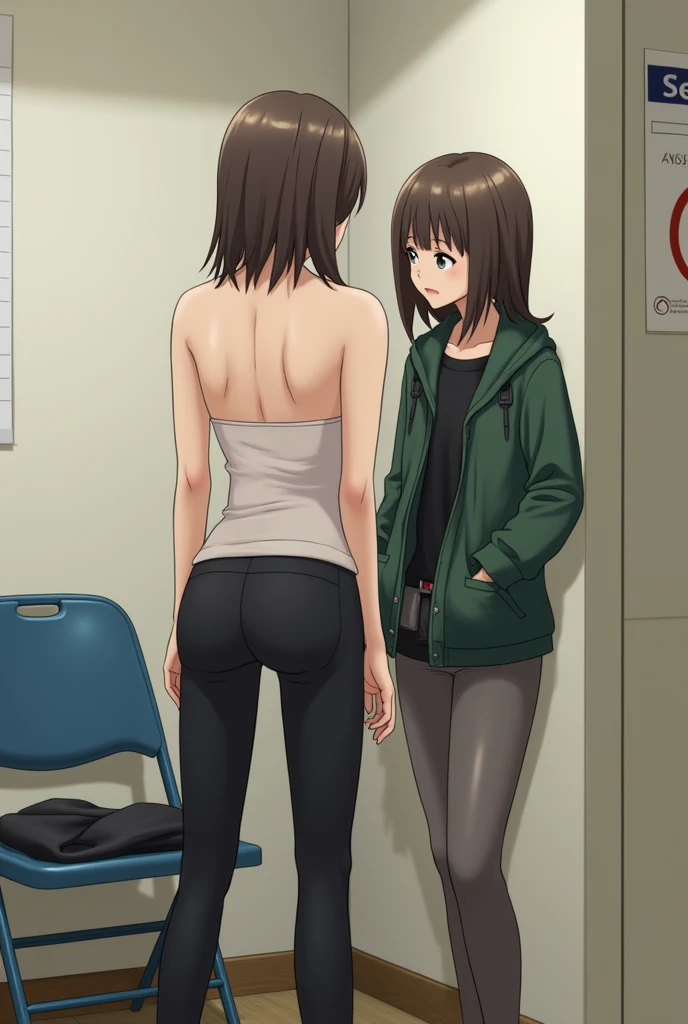 garota 18 anos anime magra com a cintura fina e shorts pretos