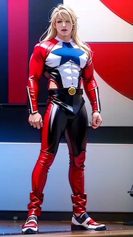 (realistic,hyper-detailed,8k,DC comic superhero,Captain Atom,captainatom), (silver leotard,silverleotard), (red gloves,redgloves), (red boots,redboots) , unrealistic wide hips , unrealistic wide hips , plump hips , snatched waist , stiff nipples , pectoral , bare thighs , bare hips, nsfw , nsfw , eroticism , (((only boy , only male))) , masculine boy , (((no female))) , extra short hair , ((no female)))