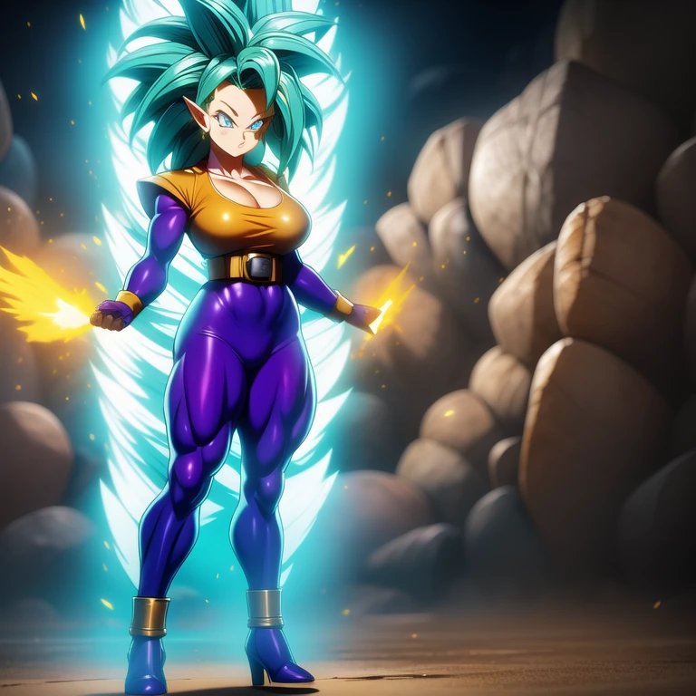 dbsuper style, 1
Girl, captain mizuki, green aura, super saiyan's aura, belt, pointed ears, elf ears, light-blue colored hair, huge hair, bruise, bruise on face, clenched hands, frown, gloves, blue eyes, grey gloves, serious, medium breasts, Aura around her, solo, high ponytail, mouth opened, furious, saiyan armor, armor,  powering up aura
, ((masterpiece)) 
