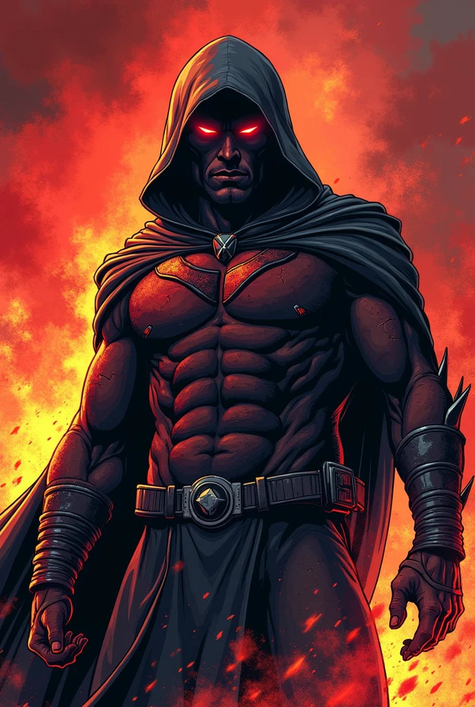 Create a superhero comic book style charactergame , He looks human but he is a demon