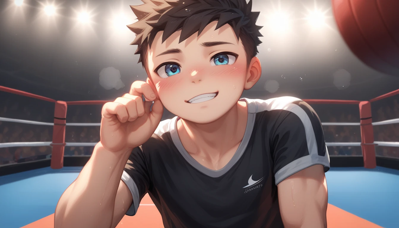 Two handsome cute kiid little young boy 5yr,kiidnap,delicious expression,blush,messy short hair,from front,in public gym,kiid face,wearing clothes wrestling,fullbody,HD,4k,8k,dynamics lighting,perfect lighting,realistic