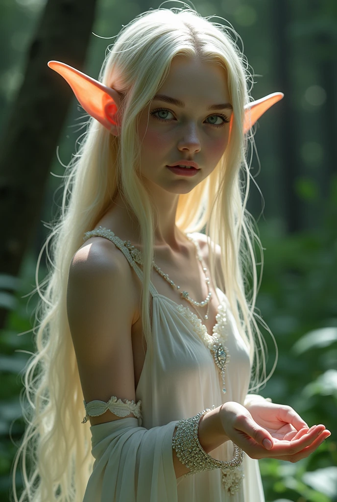 Russian Girl s Old - Wood Elf Druid in the Forest (RPG), dressed as a druid, Fantasy,TOLKIEN,8K ,真实感, Photo , hight resolution, real looking skin, No cosmetics, A big white wolf stands in the distance,, to the girl : elf-ears , Sophisticated appearance, plump body, pale skin with fair skin, girl dressed as a druid ,elf,In clothes, fentezi, mystical forest,Breasts are protruding、fullnude、nakedness、Pubic hair is also showing、Breasts are protruding、fullnude、nakedness、Pubic hair is also exposed、Thin leg、Masturbating、Ingrown nipples、vibrator in hand、I feel it when I have sex、stimulating the genitals