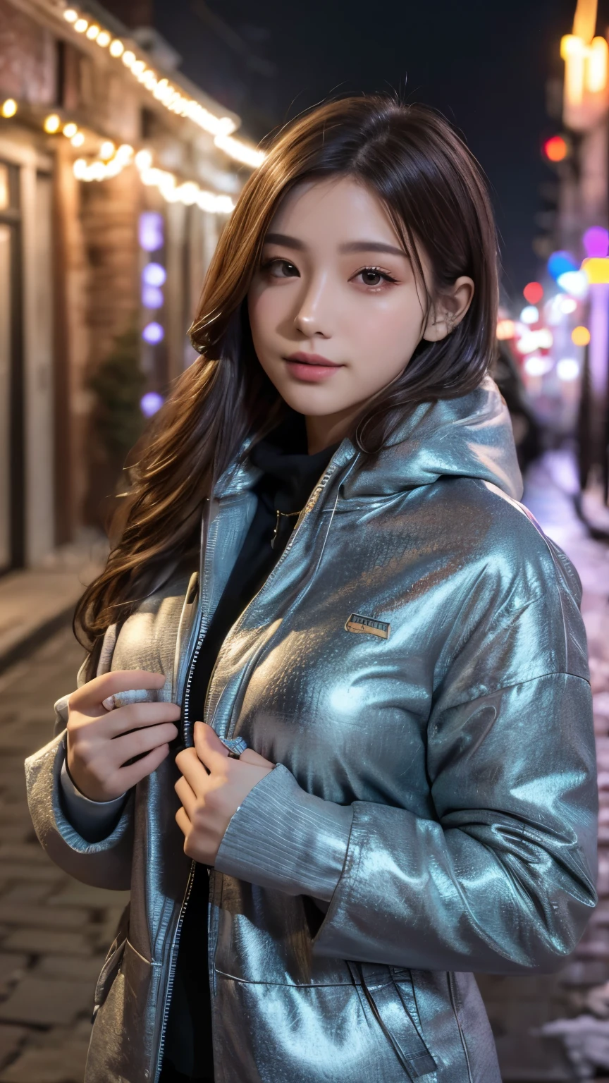 ((HD)), ((whole body)) news photography, ((pilot)), Large Breasts, ((Wearing an open raincoat and underwear)), ((Lockheed Vega 5B in the Arctic)), ((enchanting)), ((Hair tied into a bun)), ((looking at camera)), detailed, detailed pretty face, sharp focus, (detailed and intricate), 4K, Leica 35mm F2.8, Fuji Superia Reala 100