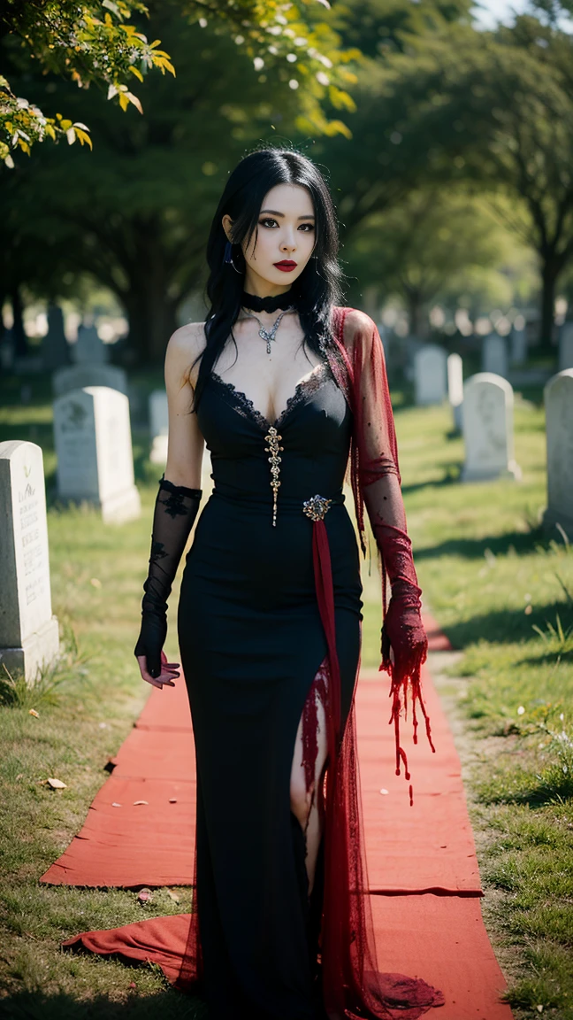 gothic girl in a cemetery with a red cape and black dress, gothic maiden anime girl, beautiful vampire queen, vampire girl, beautiful vampire female queen, gothic maiden of the dark, gothic maiden, beautiful necromancer girl, vampire queen, beautiful girl necromancer, beautiful female vampire, badass anime 8 k, beautiful necromancer, dark vampire