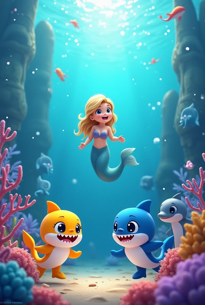 Shark and mermaid