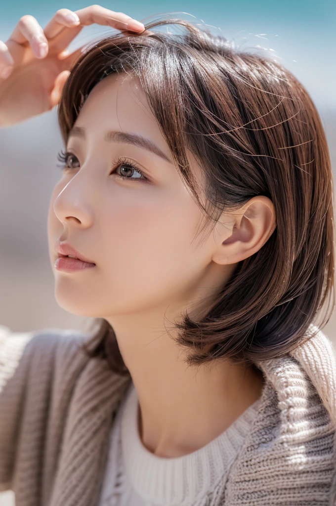 (1 woman:1.1)、Beautiful Japan adult woman、((best qualtiy, 8K, tmasterpiece:1.3))、((realisitic:1.5))、((sense of reality:1.5))、Perfect litthing、Perfect figure beautiful woman:1.4、((Layered Hair Style、ample breasts:1.2))、(Color blouse:1.2)、(new york street:1.2)、Highly detailed facial and skin texture、glowy skin、A detailed eye、二重まぶた、(The front of the blouse is open:1.1)、(breast cleavage exposed:1.1)、see the beholder、Upshot、