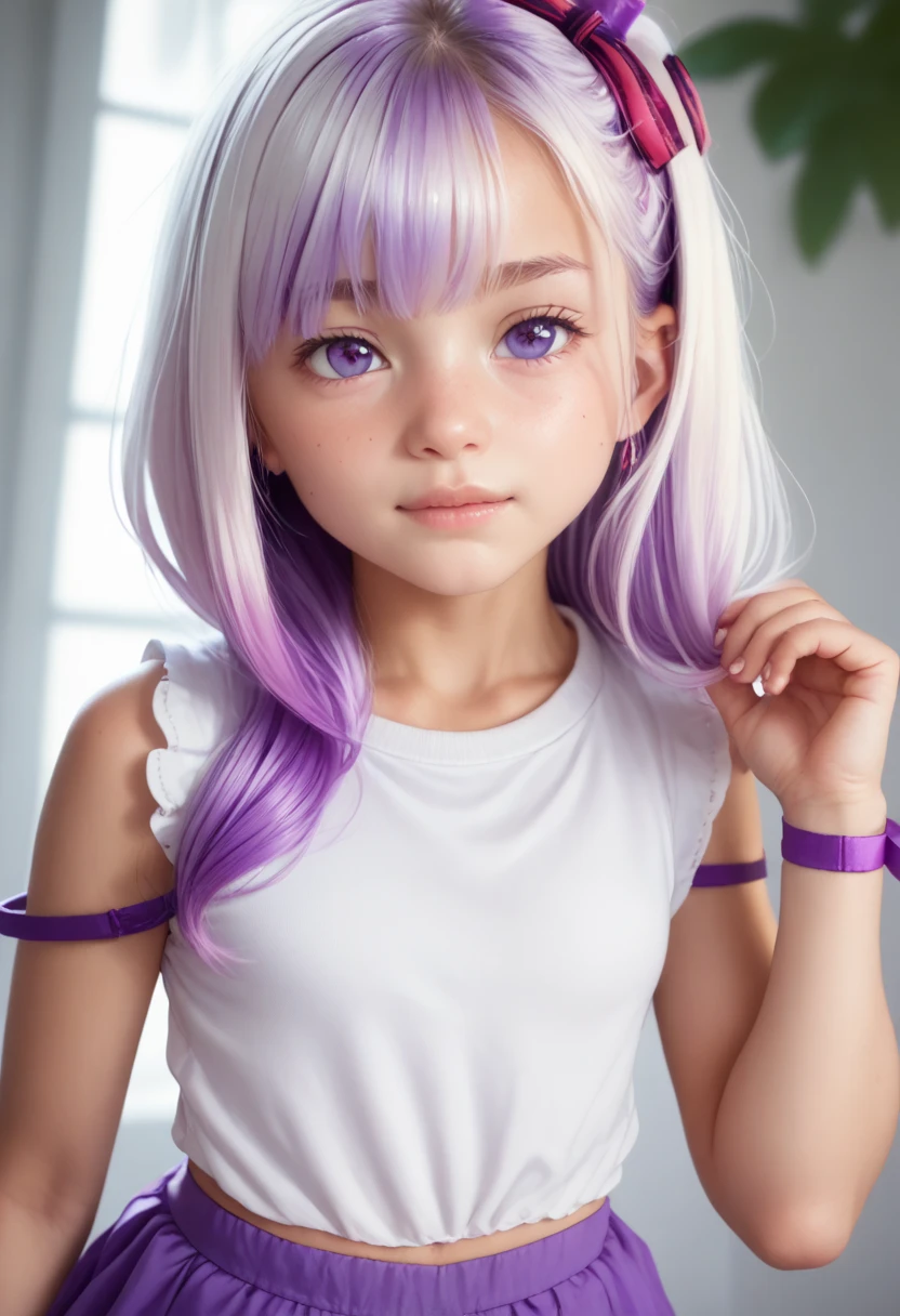 masterpiece, high definition , top quality,8k
(Carlo Pino , purple hair,Young,cute body,small)