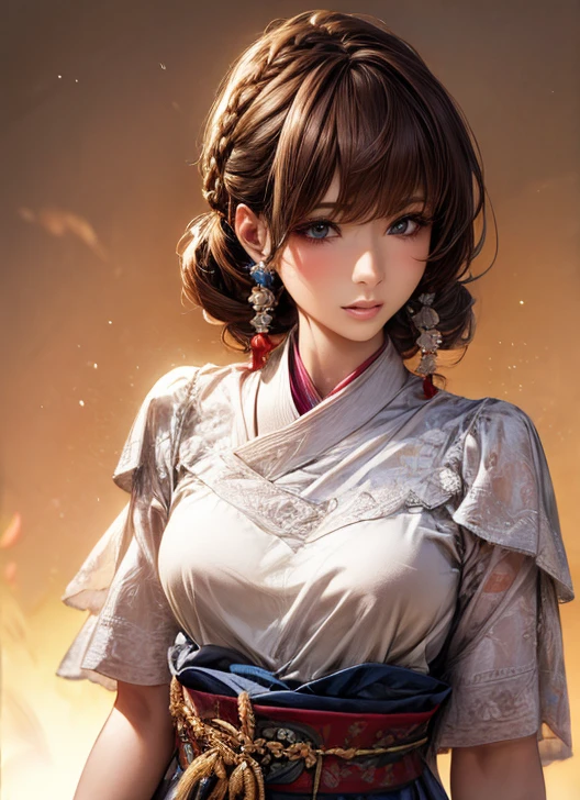 (( top quality)), (超 high definition ), ( very detailed), ( detailed description ), (( best CG )), (masterpiece),  Ultra Detailed Art , ( top quality, 8k, 32K, masterpiece), ( realistic :1.2)、( high definition ),  very beautiful face and eyes ,  1 Woman ,  Thin Waist, Delicate body, ( top quality,  attention to detail,  rich skin details ), ( top quality, 8k, Oil paint:1.2),  bright color、 beautiful Japanese woman 、 detailed face 、 、((Random HairStyle:1.2))