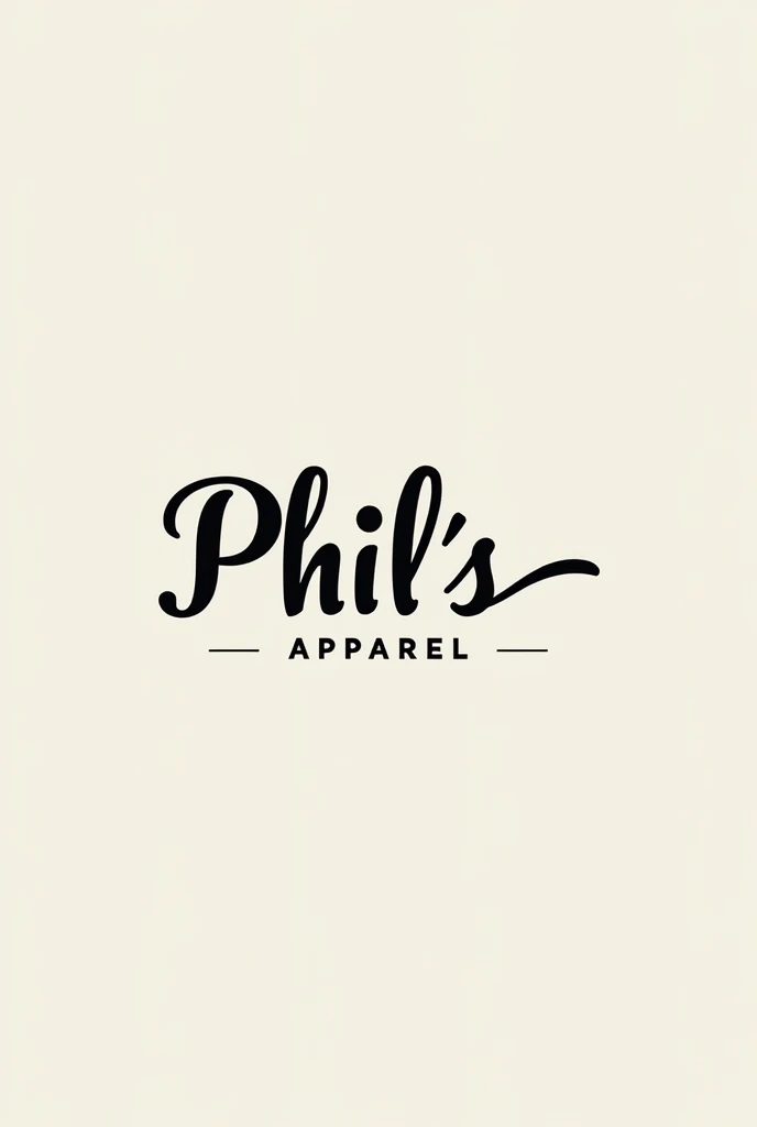 Customized a logo for me with the word PHIL'S APPAREL. 