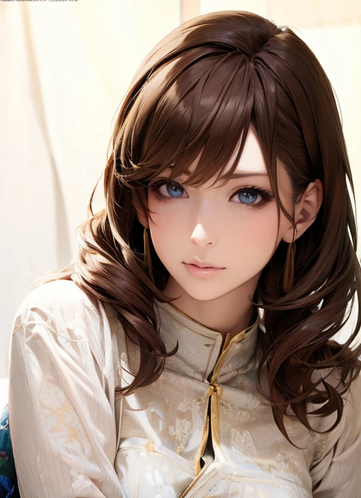 (( top quality)), (超 high definition ), ( very detailed), ( detailed description ), (( best CG )), (masterpiece),  Ultra Detailed Art , ( top quality, 8k, 32K, masterpiece), ( realistic :1.2)、( high definition ),  very beautiful face and eyes ,  1 Woman ,  Thin Waist, Delicate body, ( top quality,  attention to detail,  rich skin details ), ( top quality, 8k, Oil paint:1.2),  bright color、 beautiful Japanese woman 、 detailed face 、 、((Random HairStyle:1.2))