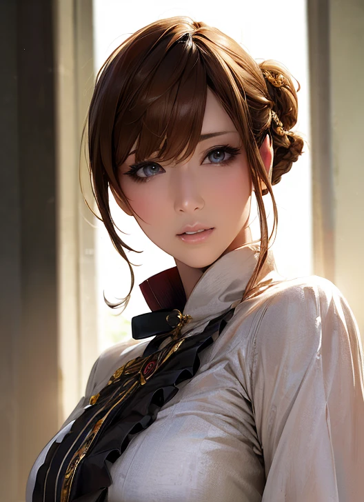 (( top quality)), (超 high definition ), ( very detailed), ( detailed description ), (( best CG )), (masterpiece),  Ultra Detailed Art , ( top quality, 8k, 32K, masterpiece), ( realistic :1.2)、( high definition ),  very beautiful face and eyes ,  1 Woman ,  Thin Waist, Delicate body, ( top quality,  attention to detail,  rich skin details ), ( top quality, 8k, Oil paint:1.2),  bright color、 beautiful Japanese woman 、 detailed face 、 、((Random HairStyle:1.2))