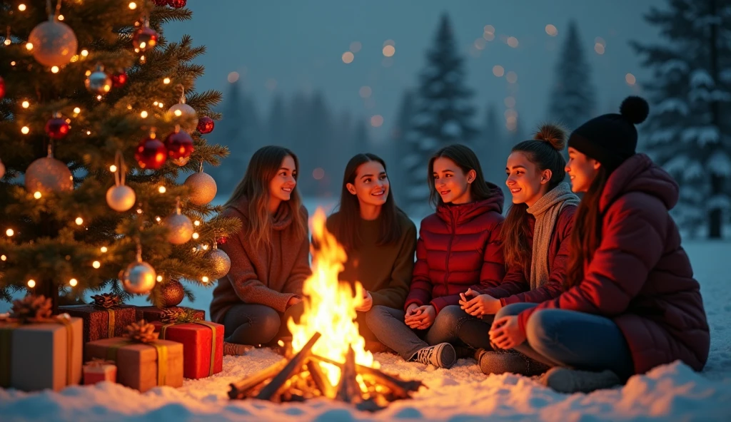 Three KIDS girls holding torches, CLOSE UP, , EM UMA CAVERNA COM GELO, NEVE, ICE.