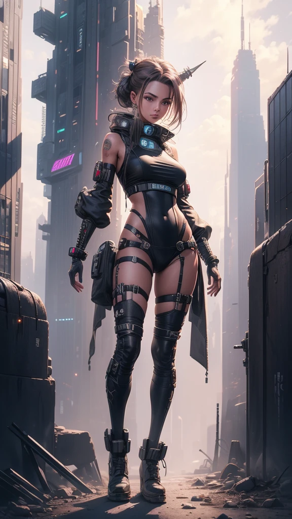 (Photorealistic:1.8, highest quality:1.8,8K masterpiece:1.8,High resolution,Mastepiece:1.8,RAW Photos,Cinematic lighting),No split screen、cyber punk、Back alley of the city、Photo from below、
(Fighting Android Girl 1:1.3)、Completely naked、choker、Spider-themed costume、High-leg bondage suit、Knee-high boots、Pop design decoration、Double-handed sword、Image color is emerald green、Bold Pose、
Beautiful ass、Beautiful thighs、Nipples visible through clothing、Plump nipples、cameltoe、correct2Benzu、Pop art painted all over the body