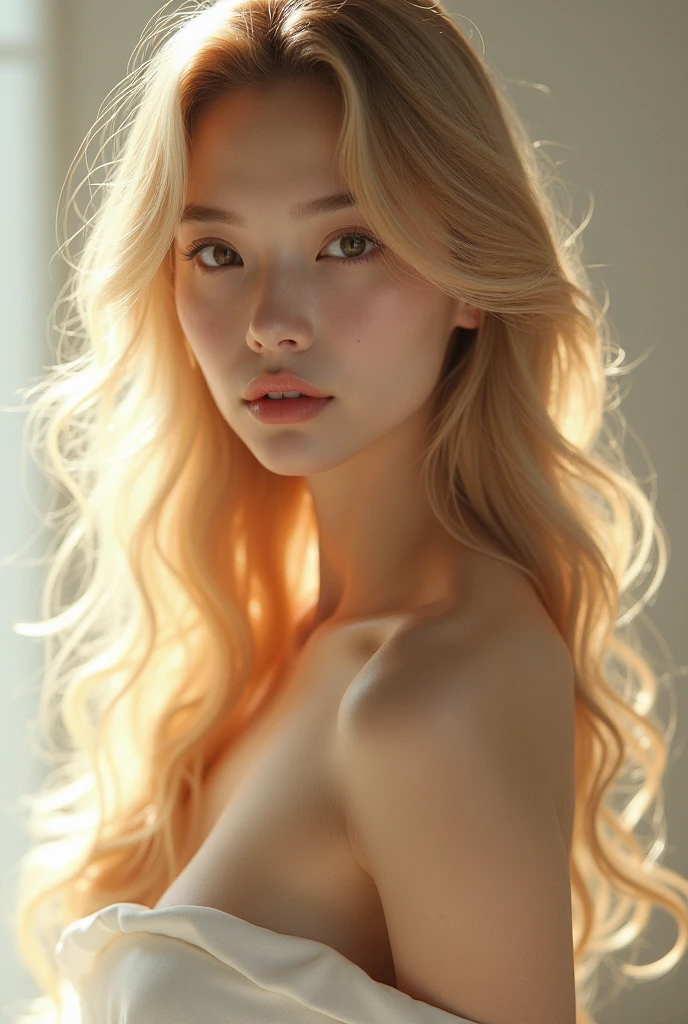 1. Very slim girl, blonde, Italian, Happy, White skin, small, Wavy Hair, fresh air, whole body, (((Completely naked))), とても Detailed face, Beautiful hands and feet , Shoulder caress, Small Ass, Narrow waist, Leg spread, Captivating smile, Impressive pose, Shiny skin (Fine eyebrows), Beautiful Eyes, Realistic Skin, Detailed face, Ultra-realistic, Sharp and highly detailed focus, Camel Toe