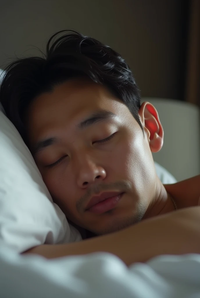 Young handsome naked Asian man fucked by big bulge Superman on a bed