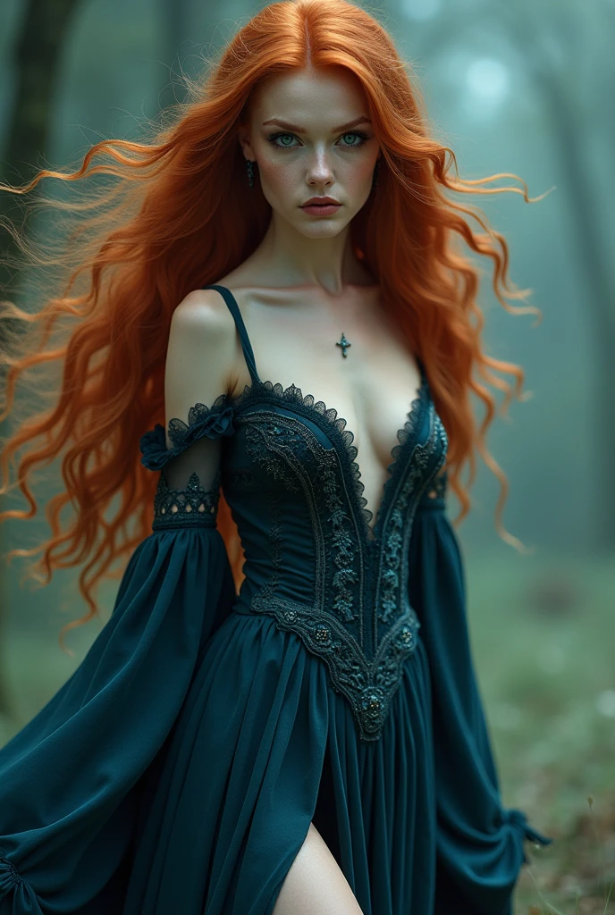 Breen is a 2 woman , fire read curly hair, thick body , curvy body ,green eyes , is a witch and is strong body