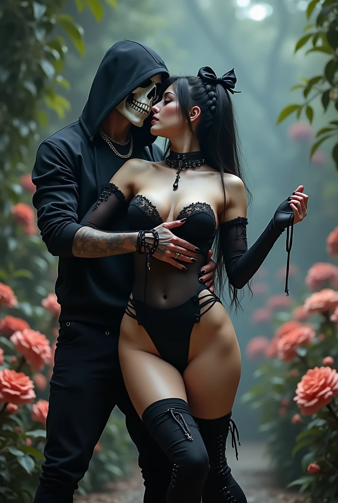 Seductive sexy death, loving embrace