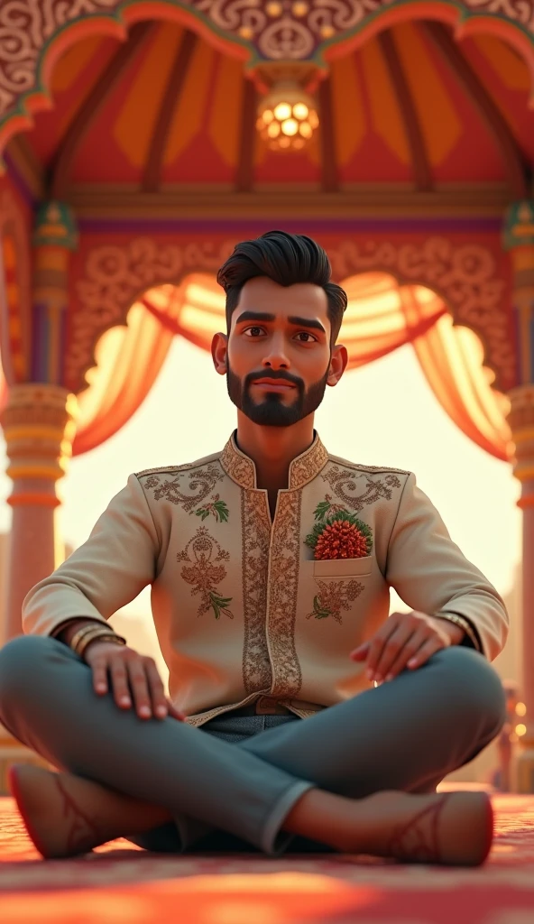 Ultra realistic, 16k, soft light, indian wedding, groom boy, indian wedding theme, marwadi boy, marwadi look, change theme to indian wedding theme, change background to indian wedding.
