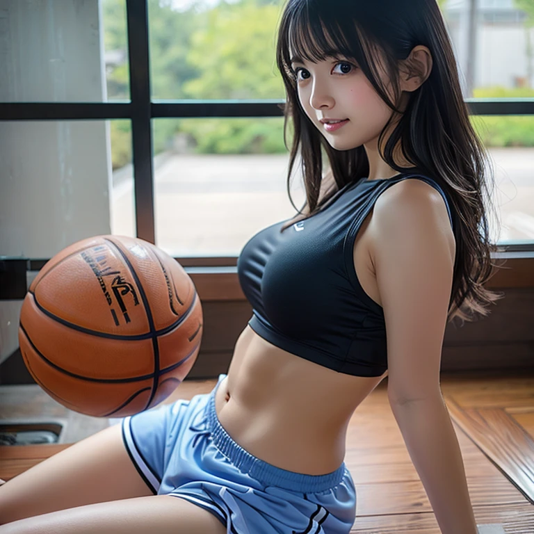 (RAW photo, 4k, masterpiece, high resolution, extremely complex) (realistic: 1.4), cinematic lighting Delicate girl with facial features
1 Girl, Single Focus, Summer Noon, Hot, 1990s\(Style\), Skin White, (Big Breast, Cleavage), (Best Quality), (Highres), (An Extremely Delicate and Beautiful),,(Beautiful 8k face),(Brown Eyes),(ulzzang-6500:1.0),(solo),( looking side),(spectators),(large breasts),(NBA),bent over,,lookside,(side), ,(Basketball sportswear),((Play basketball)),((gymnasium)),((speed)),(reality),
