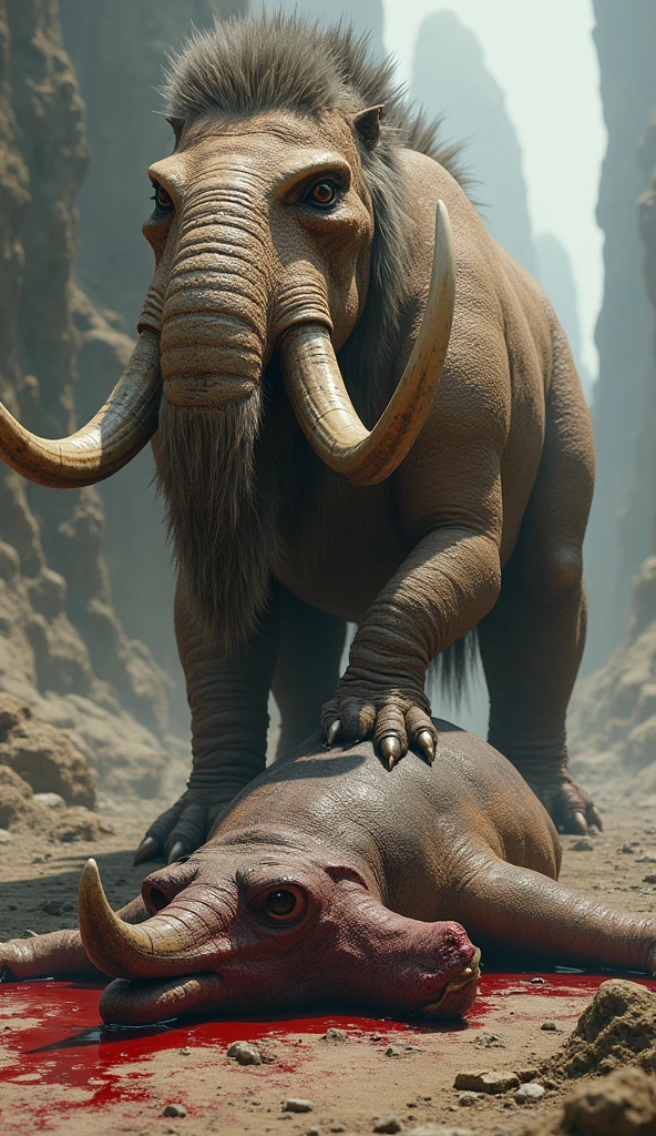 ((((realistic, photorealistic, photo, photography, 8k uhd, ultra-detailed, feral)))), A hyper realistic, ultra detailed image of a terrordog, fat, feral, wild mane, flowing mane, textured mane, crimson mane, thick thighs, sexy thighs, solo, looking at viewer, teeth, shaded, intricate, realistic, detailed background, dark skin, (saliva:0.8), monster, claws, (short tail:0.8), ((((excessive lactation)))), Canine pussy, canine penis, balls, anatomically correct penis. panting, aroused, estrus. multi breast, multi nipple, huge Teats, thick nipples, long nipples. lying back,