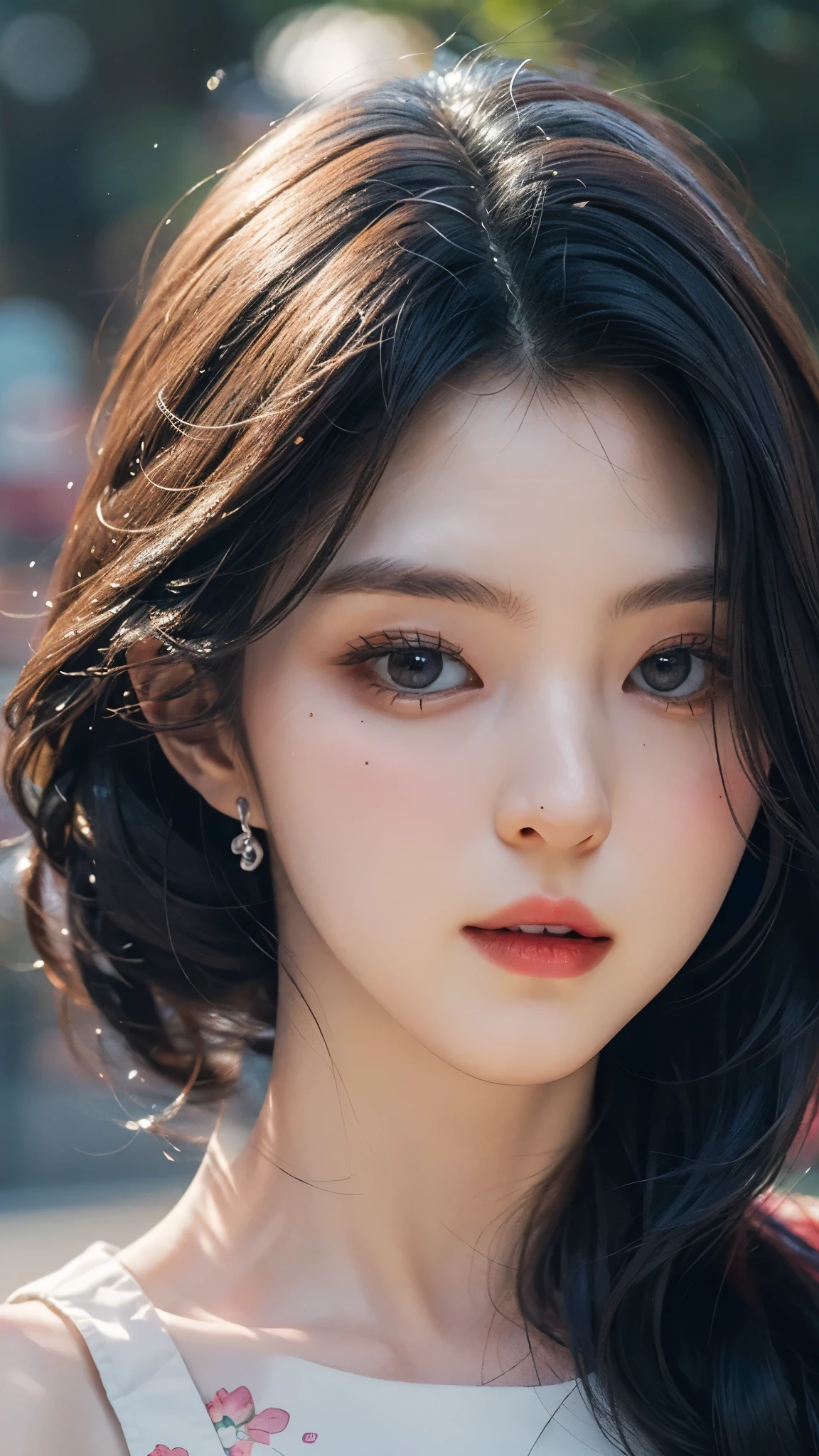 ( colorful large silhouette top, everyday clothing and mode type :1.0), 8k wallpaper, wonderful, (masterpiece), ( top quality), ( VERY DETAILED ), (illustration), ( very detailed and beautiful ),dynamic angle,rainbow hair , Detailed and cute face , very detailed and beautiful girl,
