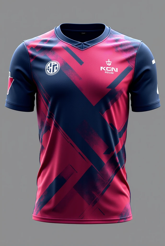 create an outstanding pe shirt in combination of pink and gray for a contest with Iligan city national high school logo and a "PE" named at the back of the shirt
show the front and back
