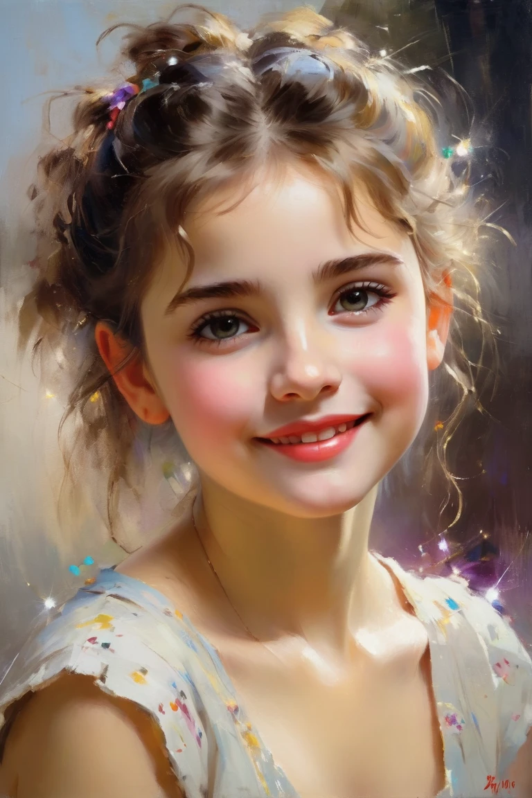 <lora:Sophie Gengembre Anderson Style:1>Sophie Gengembre Anderson Style - painting, style Eugene Delacroix, cheerful, happy, girl 3 years old symmetrical, very detailed eyes, beautiful lips, without headgear, beautiful hairstyle clearly drawn lines, Ultra realistic photorealistic Emile Munier stil, Alberto Vargas stil, no text
