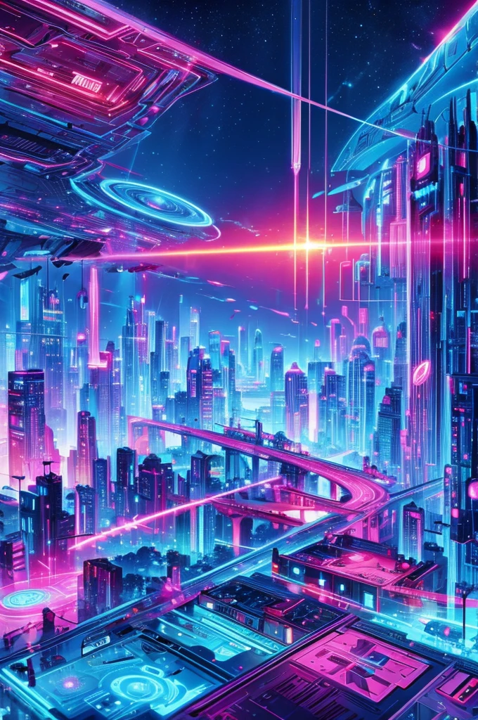 cartoon illustration of a city with a satellite and a satellite, background artwork, colorful concept art, background art, jen bartel, russian orbit city cityscape, metaverse concept art, retrofuturistic digital painting, space port city, a digital dreamscape, sky town, stylized digital illustration, in style of beeple, colorful city, stylized concept art, pastel tone, lightening, cute mood, super detail, 