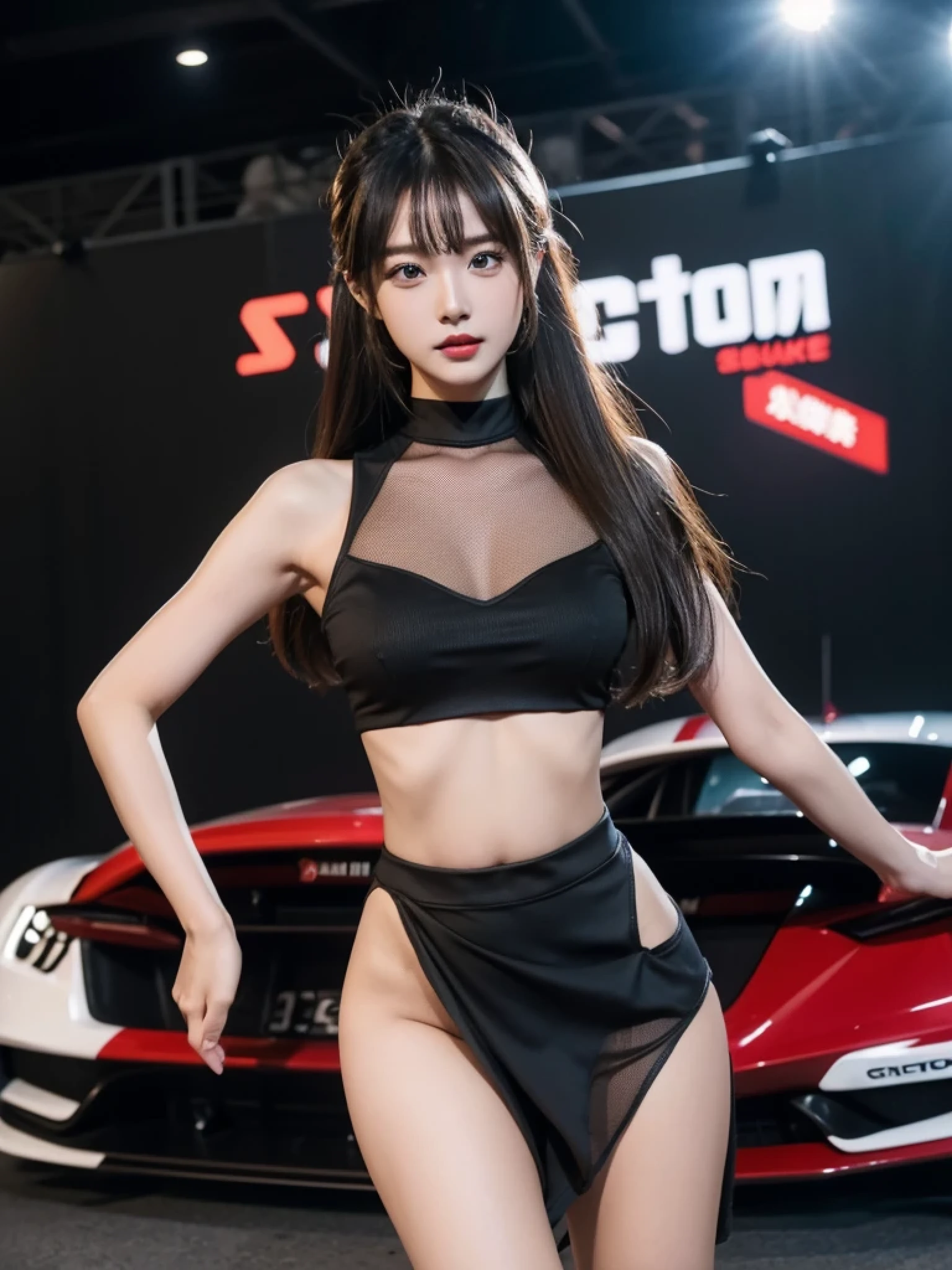 Real Beauty、AIBeauty、Sports Car Prompt、Sit on top of the car、Night view、Constellation bikini