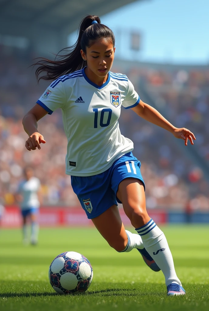 Silvana playing soccer with her hands