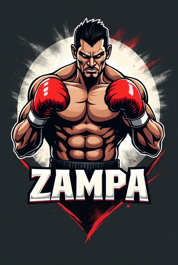 Generate a man boxer red gloves cybord body.
Face: like Manny Pacquiao 
With clear and not hidden print "PAMAGAN".
