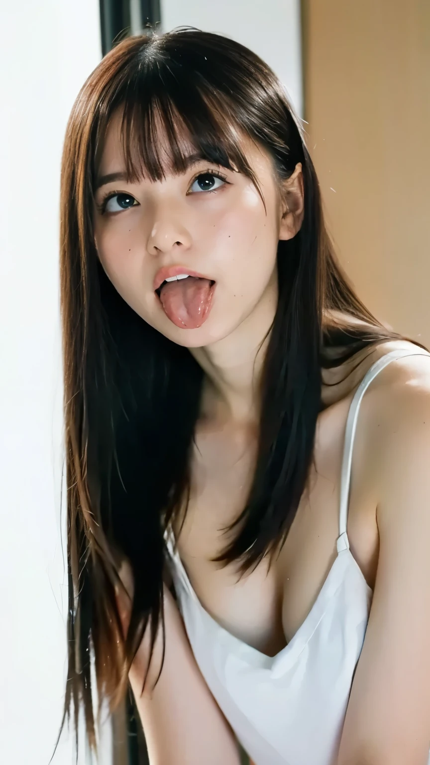 (((A clear and obvious expression of sexual climax, just like an adult video actress would make.)))、A man inserts his erect penis into a girl&#39;s vagina and has an ecstatic expression on his face.