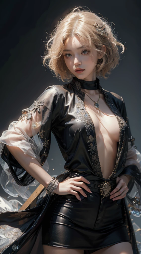 8K, Top Quality, Intricate Details, Ultra Detail, Ultra High Resolution, Masterpiece, close up shot, (full body: 1.1), Slender, Smile, (Makeup: 0.4), ((,)), (Fluffy blue Eyes: 1.21), (()), 1girl, solo, 1 girl, ((cammy white, blonde hair, bangs, short hair, blue eyes, antena hair, abs, scar on cheeks )), close up shot, , ((tall)), (((fit body))), (((slim face))), sharp face, (( )) , (detailed face), sharp face, small lips, ((abaya,)), , ((abaya)), detailed face, detailed breast,((abaya)) , ((detailed nipples)), detail ass, Narrow Waist, Skinny, tall , 175 cm tall, Muscular, Navel, Exposed Abdomen, Pointed Chest,, Beautiful girl with accentuated slender abs: 1.4, Six Pack Abs: 1.4, Bust Botox, Big, Perfect Body, detail leg, (( dark background)), black background,