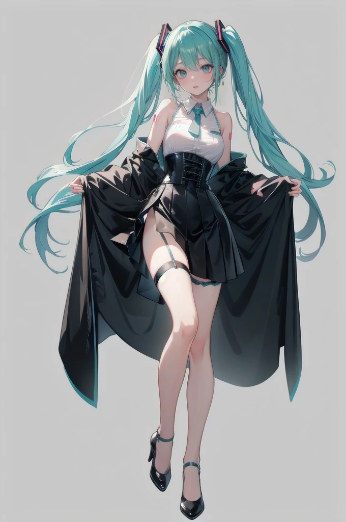 ,race_queen,teenager,glamor,long hair,straight_hair,aqua eyes,ahegao,bright_pupils,medium breasts,cleavage,slender_waist,athletic_leotard,cutoffs,white_bodystocking,layered,lace,frilled,ass_cutout,ankle_boots,elbow_gloves,