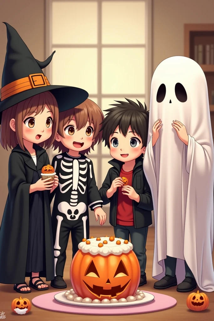 white ghost, growing, smile, old house, halloween, watching television, cute, shy, sofa, <lora:IIQOZE_v1:0.7>
