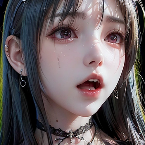Highest quality, masterpiece, look up, cute,(Horror),(((Beautiful masochist girl))),(((Drooling))),(((Tears flowing))),((Drool flowing from the mouth)),((Covered in semen)),(Sexy),(sexy),((Small breasts)),Baby Face,(Middle school students),Black Hair,Twin tails,((Masturbation)),(((Blowjob))),Beautiful Style,((Pale skin)),Sensual look,Embarrassed,Sexy表情,Expressions of delight,(Dark atmosphere),(Dark atmosphere,fear),((Dim lighting))