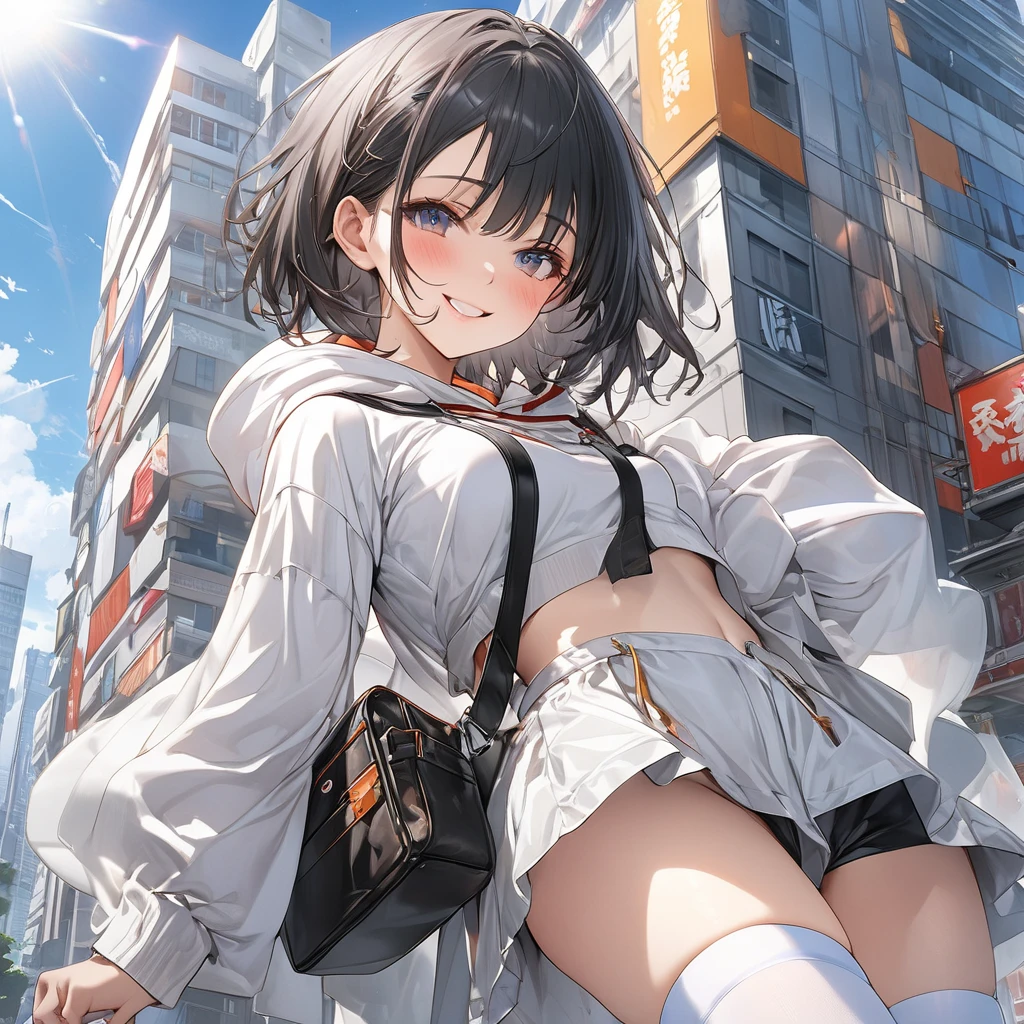 One Girl, (iris:1.3),A triumphant look、View from above、Black Hair, pubic hair, break (Grey Shirt:1.5), (Black see-through underwear:1.3), Plain underwear, Huge breasts, naked, Exposed Skin,Place your hands on your knees, return, Hip, break (White Background:1.2), Black Theme、夜 break looking at viewer, break (masterpiece:1.2), highest quality, High resolution, unity 8k wallpaper, (shape:0.8), (Beautiful details:1.6), Highly detailed face, Perfect lighting, Extremely detailed CG, (Perfect hands, Perfect Anatomy),,Anime Style、sketch、Eye contour、Beautiful back、Panic pose、、Spread your legs