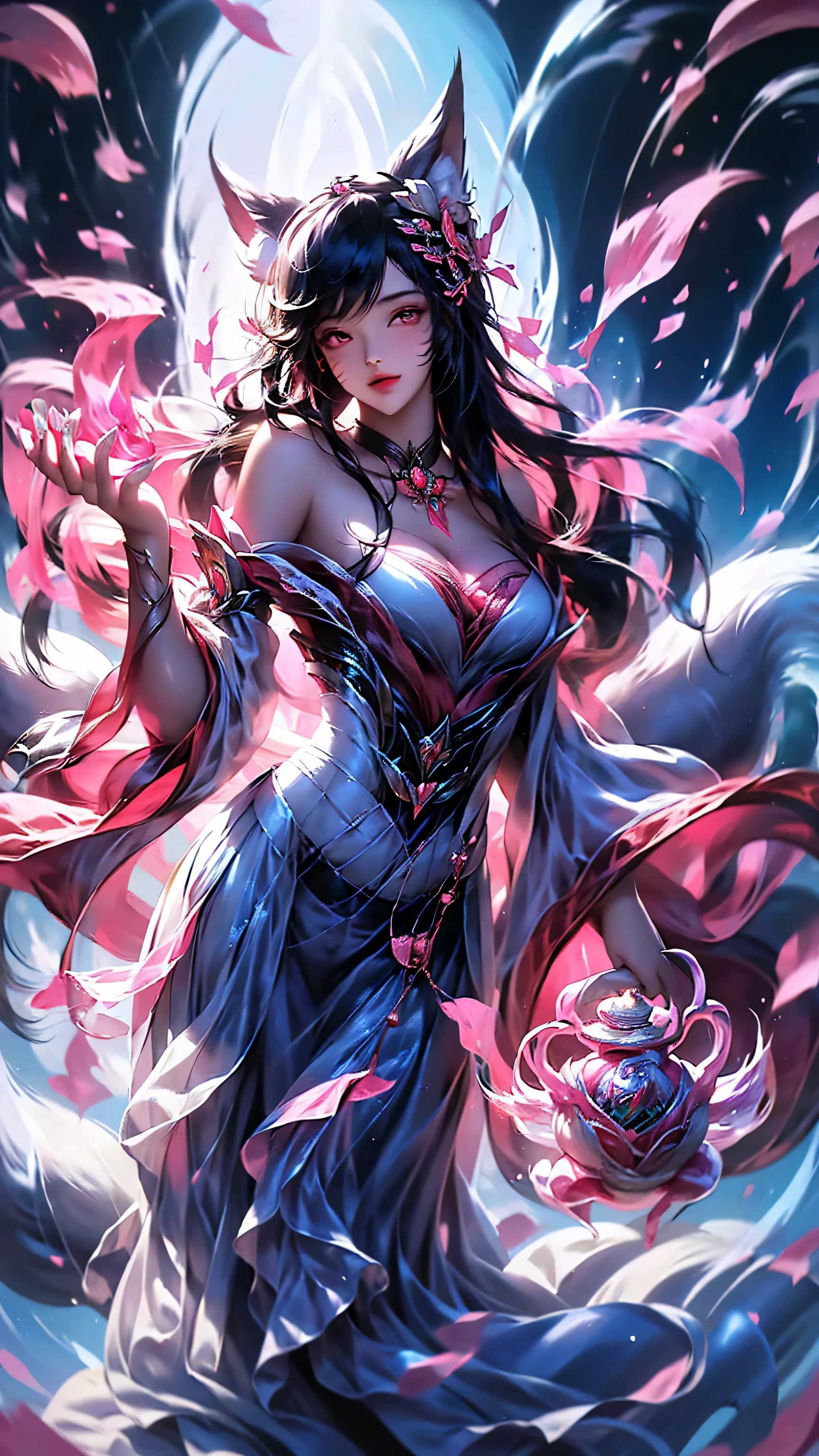 best quality,masterpiece,Ultra-high resolution,(truthfully:1.4),,The sky is full of peonies（background）,20-year-old Peony Fairy（oriental woman）,Pink shawl long hair,Cute eyes,Sexy body,Wearing a peony lace skirt,Half-reclining man reading and drinking among peonies.