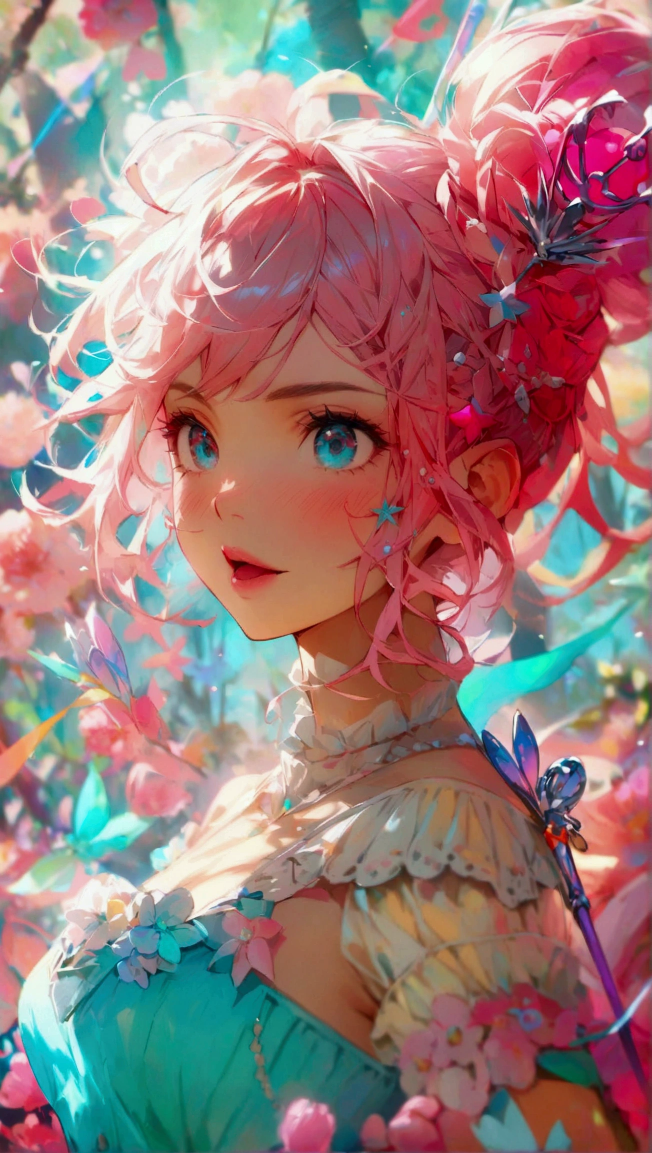 (((masterpiece))), (best quality), (ultra detail), (very_high_resolution), (large_filesize), (full color), One Kemomiko Girl, Beautiful pink and white two-tone hair, Big and beautiful eyes, Blue pupil, (watercolor:1.5)